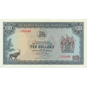 Rhodesia, 10 Dollars 1975