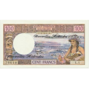 Vanuatu, Nové Hebridy, 100 franků (1970-1977)