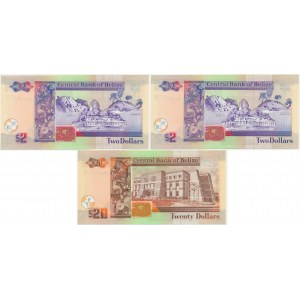 Belize, lot 2-20 Dollars 2007-12 (3 pcs.)