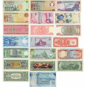 Severná a Stredná Amerika, sada bankoviek (20 ks)