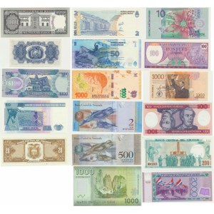 Ameryka Południowa, zestaw banknotów (17 szt.)