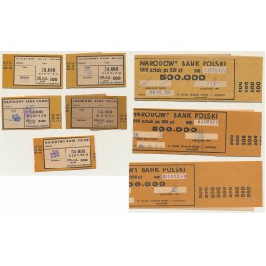 A set of banding bands from parcels and wrappers (8pcs) - all from the denomination of 500 zloty