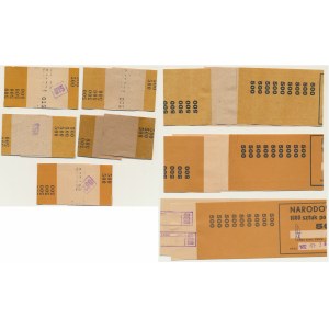 Satz von Banderolen aus Paketen und Umschlägen (8 Stück) - alle aus einer Stückelung von 500 Zloty