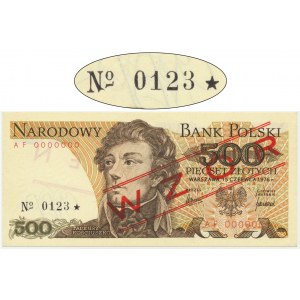 500 złotych 1976 - WZÓR - AF 0000000 - No.0123 -