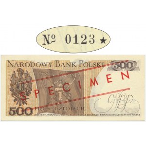 500 złotych 1976 - WZÓR - AF 0000000 - No.0123 -