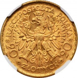20 Gold 1925 Chrobry - NGC MS64