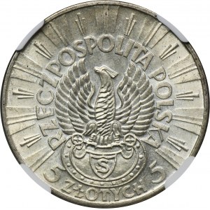 Piłsudski Strzelecki, 5 złotych 1934 - NGC MS62