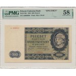 500 Zloty 1940 - MODELL - A 0000000 - PMG 58 - RARE