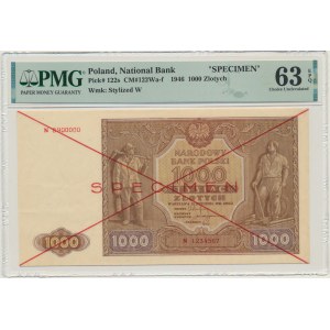 1 000 zlatých 1946 - SPECIMEN - N - PMG 63 EPQ