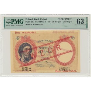 20 gold 1924 - MODEL - II EM.A - PMG 63