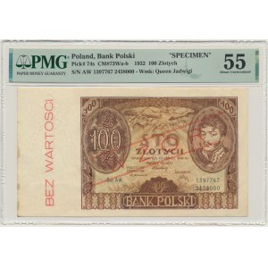 100 złotych 1932 - WZÓR - Ser. AW. - PMG 55 - RZADKI