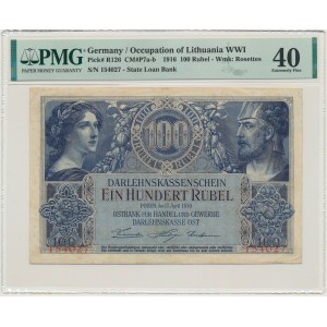 Poznań, 100 rubli 1916 - 6 cyfr - PMG 40