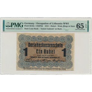 Posen, 1 Ruble 1916 - short clause (P3c) - PMG 65 EPQ