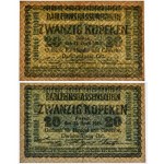Poznań, zestaw 20 kopiejek 1916 - PMG 50 (2 szt.) - odmiany kolorystyczne