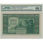 Kaunas, 1 000 marek 1918 - A - 6 číslic - PMG 66 EPQ