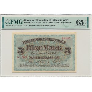 Kowno, 5 mark 1918 - D - PMG 65 EPQ