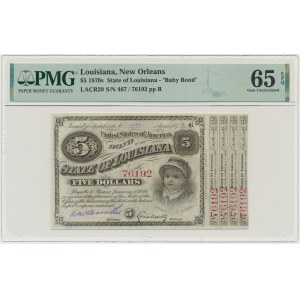 USA, Louisiana, New Orleans, $5 187 - PMG 65 EPQ - Ziffer rot -.