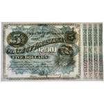 USA, Lousiana, New Orleans, 5 Dollars 187. - PMG 65 EPQ - red prefix -