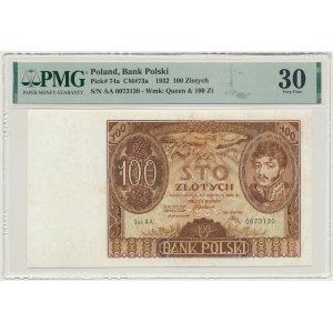 100 zlotých 1932 - Séria AA. - PMG 30 - vzácna séria