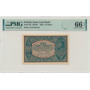 1/2 známky 1920 - PMG 66 EPQ