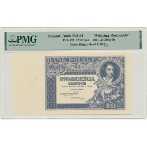 20 zloty 1931 - destruct without series, numeral and subprint - PMG