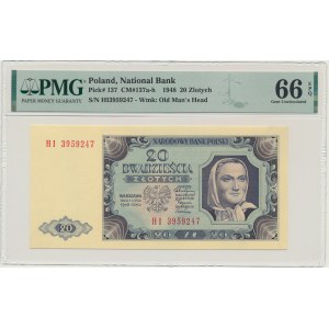 20 zlatých 1948 - HI - PMG 66 EPQ