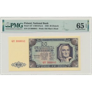 20 złotych 1948 - GY - PMG 65 EPQ