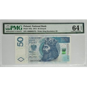 50 złotych 2012 - AB - PMG 64 EPQ