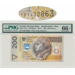 200 zlotých 1994 - YB - PMG 66 EPQ - náhradní série