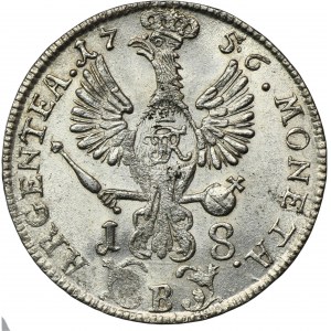 Silesia, Prussia rule, Friedrich II, 18 Groschen Breslau 1756 B