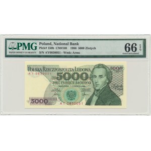 5.000 złotych 1986 - AY - PMG 66 EPQ - pierwsza seria rocznika