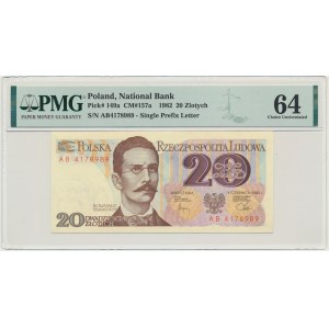 20 złotych 1982 - AB - PMG 64