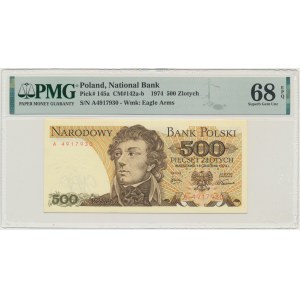 500 Gold 1974 - A - PMG 68 EPQ - SIGNED NOTA.