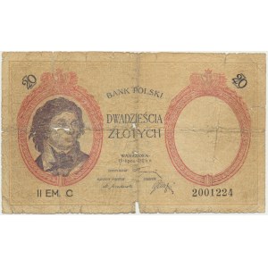 20 zlatých 1924 - II EM.C - dobový falzifikát