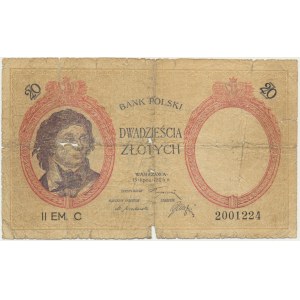 20 złotych 1924 - II EM.C - fałszerstwo z epoki