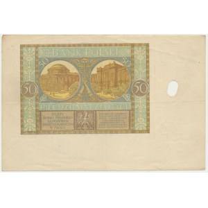 50 złotych 1929 - destrukt bez oznaczenia serii -