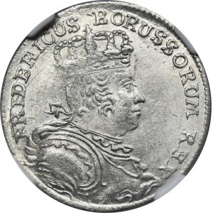 Slezsko, pruská vláda, Fridrich II. šestý Vratislavský 1757 B - NGC MS62