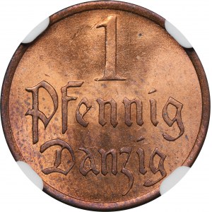 Free City of Danzig, 1 pfennig 1937 - NGC MS63 RD