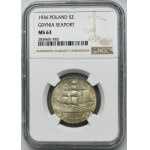 Żaglowiec, 5 złotych 1936 - NGC MS63 - PIĘKNY