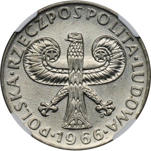 10 złotych 1966 Mała Kolumna - NGC MS62