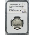 10 złotych 1966 Mała Kolumna - NGC MS62