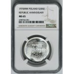 200 złotych 1974 XXX Lat PRL - NGC MS65