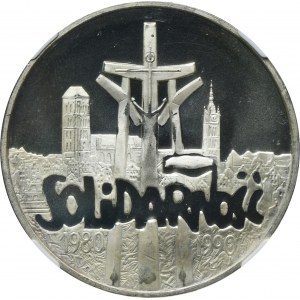 100.000 złotych 1990 Solidarność - TYP A - NGC MS66