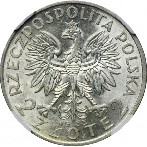 Hlava ženy, 2 zlaté 1933 - NGC MS64