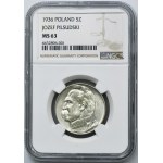 Piłsudski, 5 złotych 1936 - NGC MS63 - ŚWIEŻE