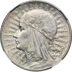 Głowa Kobiety, 5 złotych Warszawa 1933 - NGC MS61