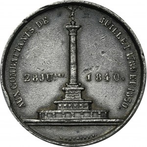 Francúzsko, medaila k 50. výročiu dobytia Bastily 1840 - NÁHRADA