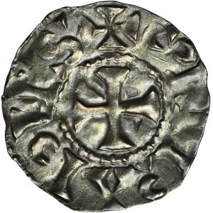 France, Carolingians, Kingdom of Arles, Conrad le Pacific (the Peaceful), Denier Lyon undated - VERY RARE