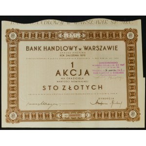 Bank Handlowy w Warszawie S.A., 100 Zloty 1936, Ausgabe XVI