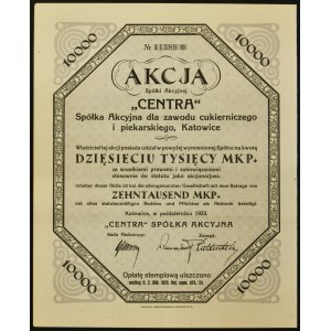 Centra S.A. pro cukrářskou a pekařskou výrobu, 10 000 mkp 1923